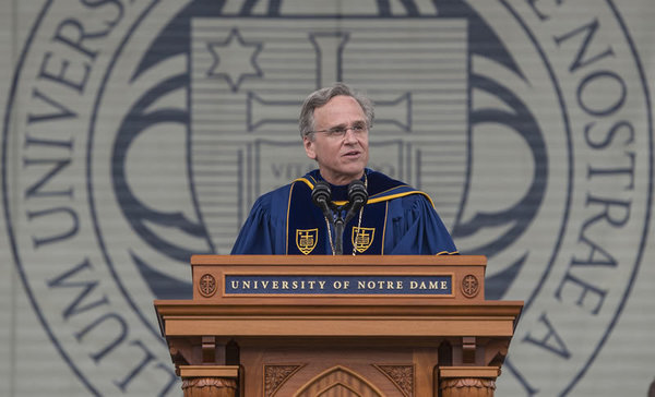 Father Jenkins Speaks At Notre Dame Commencements